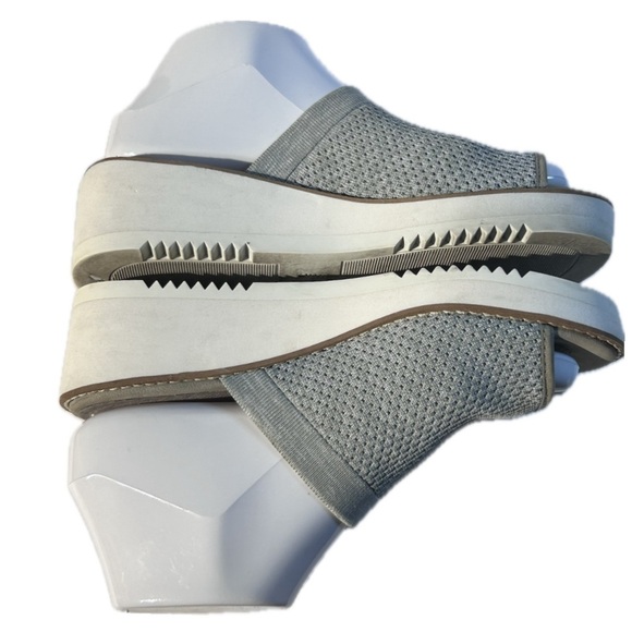 Eileen Fisher | Women's Grey Telly Stretch Knit Slip-On Wedge Heel Sandals Sz 6 - Picture 7 of 16